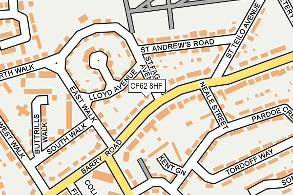 CF62 8HF map - OS OpenMap – Local (Ordnance Survey)