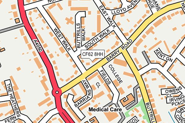 CF62 8HH map - OS OpenMap – Local (Ordnance Survey)