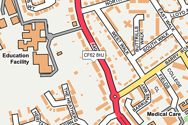 CF62 8HJ map - OS OpenMap – Local (Ordnance Survey)