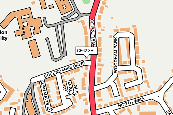 CF62 8HL map - OS OpenMap – Local (Ordnance Survey)