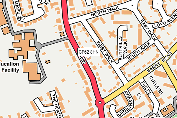 CF62 8HN map - OS OpenMap – Local (Ordnance Survey)