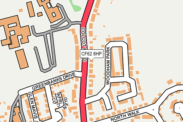 CF62 8HP map - OS OpenMap – Local (Ordnance Survey)