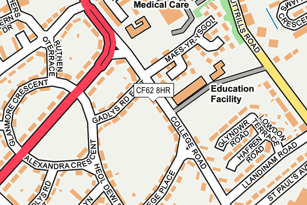 CF62 8HR map - OS OpenMap – Local (Ordnance Survey)