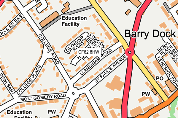 CF62 8HW map - OS OpenMap – Local (Ordnance Survey)