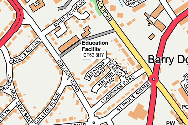 CF62 8HY map - OS OpenMap – Local (Ordnance Survey)