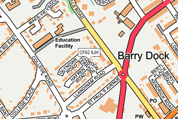 CF62 8JH map - OS OpenMap – Local (Ordnance Survey)