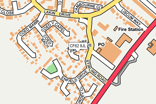 CF62 8JL map - OS OpenMap – Local (Ordnance Survey)