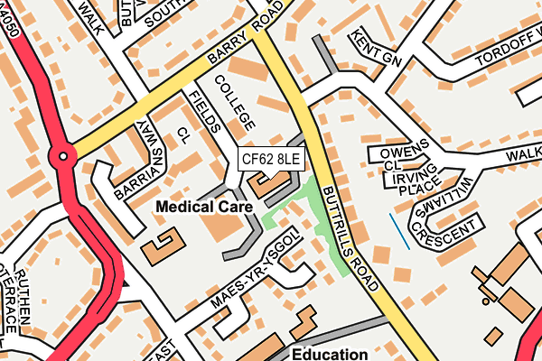 CF62 8LE map - OS OpenMap – Local (Ordnance Survey)