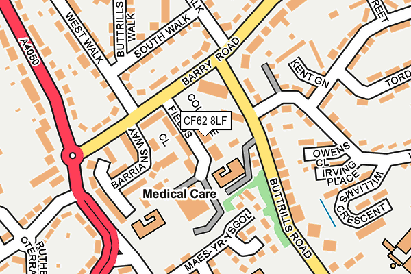 CF62 8LF map - OS OpenMap – Local (Ordnance Survey)