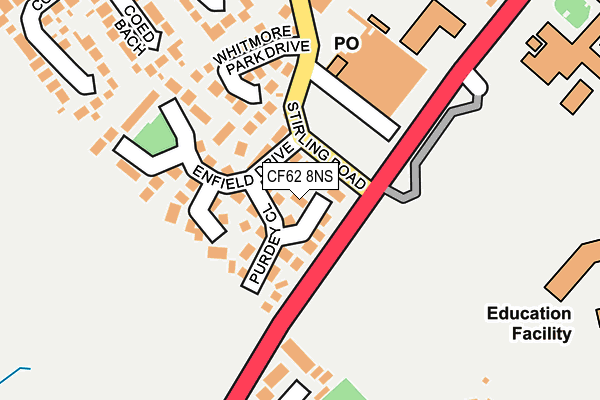 CF62 8NS map - OS OpenMap – Local (Ordnance Survey)