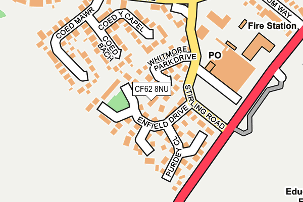 CF62 8NU map - OS OpenMap – Local (Ordnance Survey)