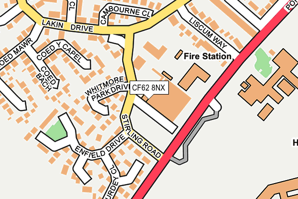CF62 8NX map - OS OpenMap – Local (Ordnance Survey)