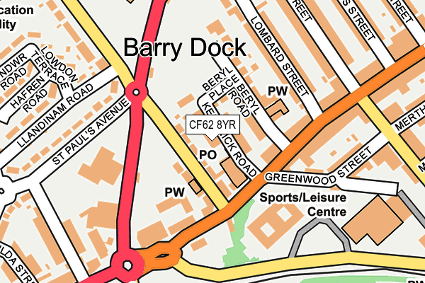 CF62 8YR map - OS OpenMap – Local (Ordnance Survey)