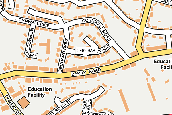 CF62 9AB map - OS OpenMap – Local (Ordnance Survey)