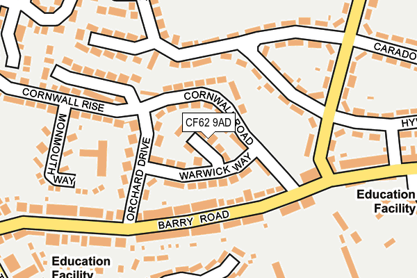 CF62 9AD map - OS OpenMap – Local (Ordnance Survey)