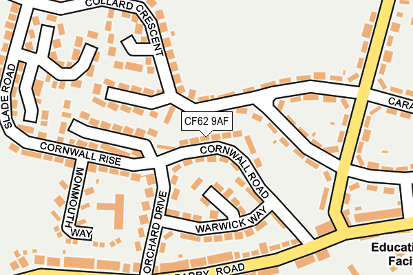 CF62 9AF map - OS OpenMap – Local (Ordnance Survey)