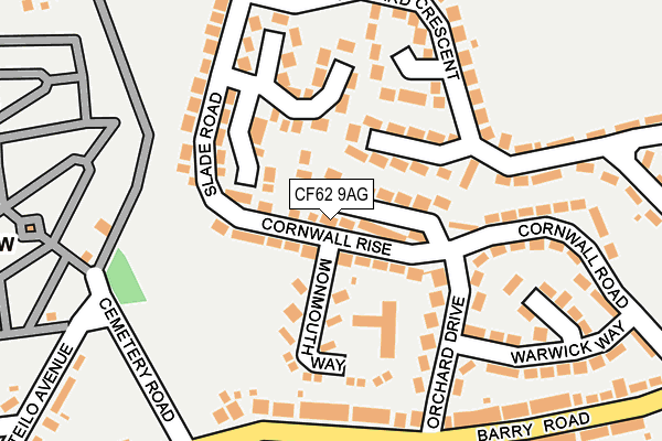 CF62 9AG map - OS OpenMap – Local (Ordnance Survey)