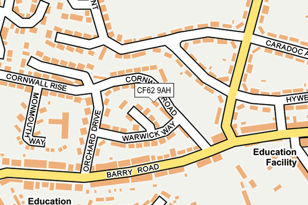 CF62 9AH map - OS OpenMap – Local (Ordnance Survey)