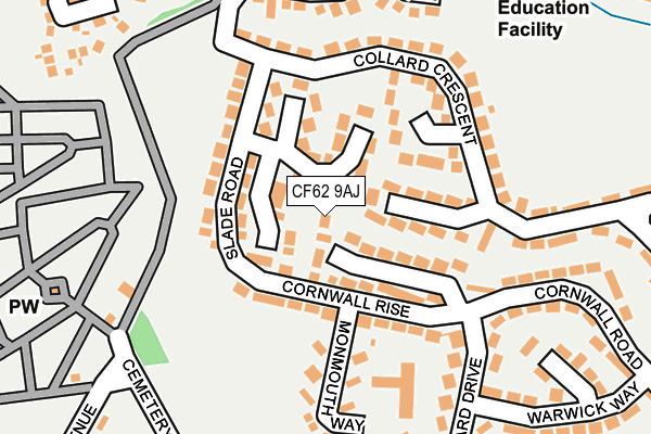 CF62 9AJ map - OS OpenMap – Local (Ordnance Survey)