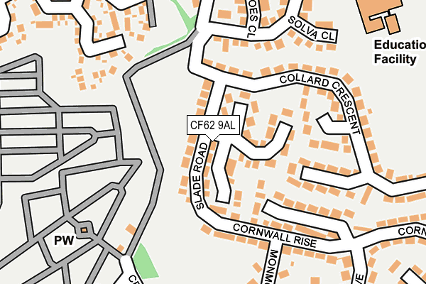 CF62 9AL map - OS OpenMap – Local (Ordnance Survey)