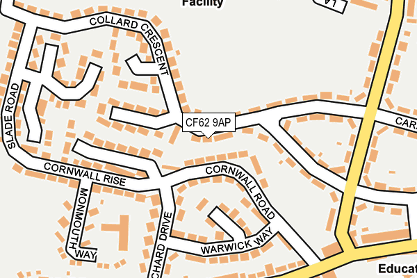 CF62 9AP map - OS OpenMap – Local (Ordnance Survey)