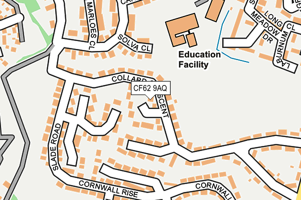 CF62 9AQ map - OS OpenMap – Local (Ordnance Survey)