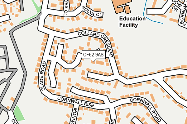 CF62 9AS map - OS OpenMap – Local (Ordnance Survey)