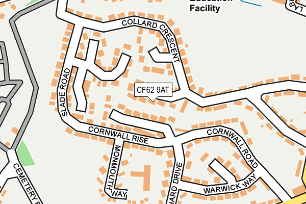 CF62 9AT map - OS OpenMap – Local (Ordnance Survey)