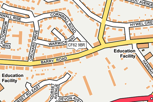 CF62 9BR map - OS OpenMap – Local (Ordnance Survey)