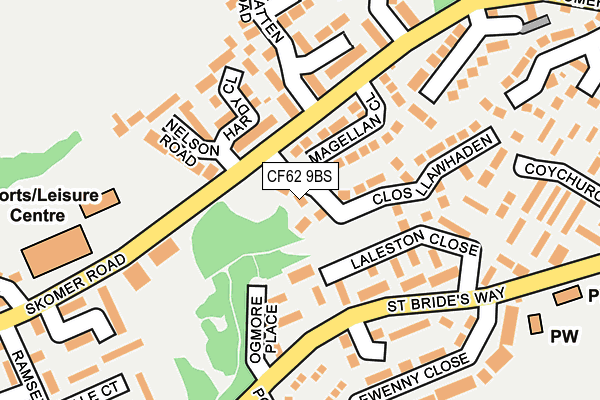 CF62 9BS map - OS OpenMap – Local (Ordnance Survey)