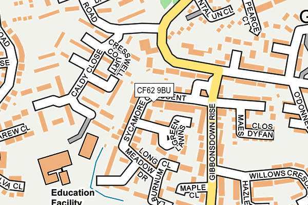 CF62 9BU map - OS OpenMap – Local (Ordnance Survey)