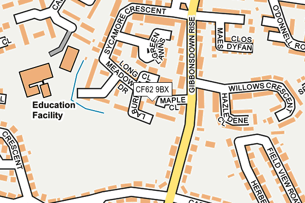 CF62 9BX map - OS OpenMap – Local (Ordnance Survey)