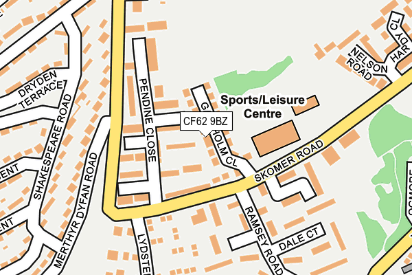 CF62 9BZ map - OS OpenMap – Local (Ordnance Survey)