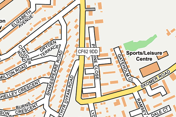 CF62 9DD map - OS OpenMap – Local (Ordnance Survey)