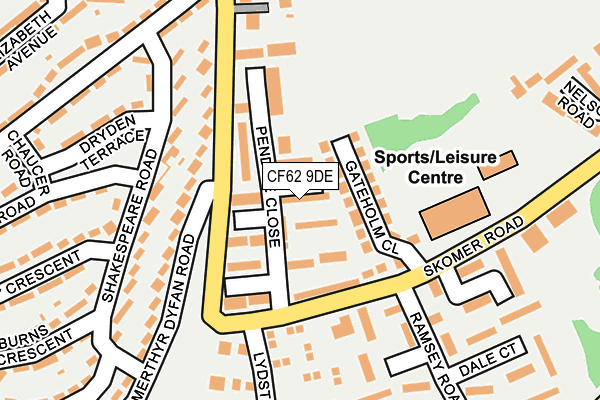 CF62 9DE map - OS OpenMap – Local (Ordnance Survey)