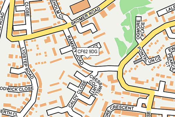 CF62 9DG map - OS OpenMap – Local (Ordnance Survey)