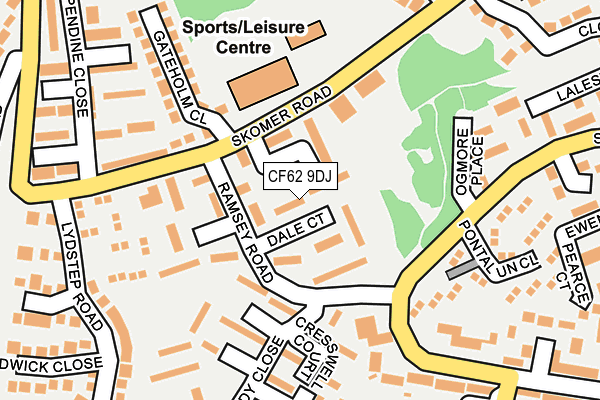 CF62 9DJ map - OS OpenMap – Local (Ordnance Survey)