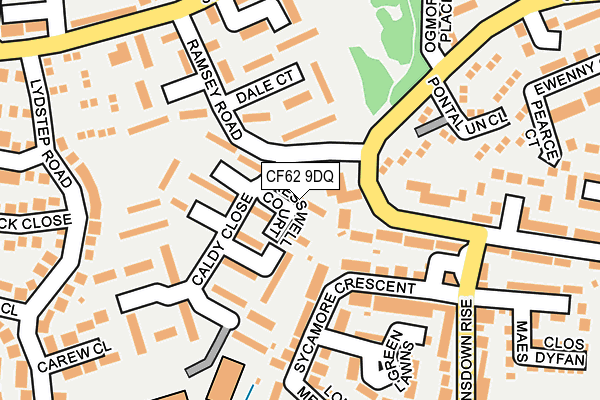 CF62 9DQ map - OS OpenMap – Local (Ordnance Survey)