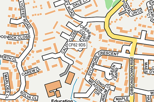 CF62 9DS map - OS OpenMap – Local (Ordnance Survey)