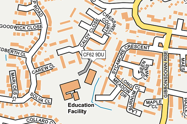 CF62 9DU map - OS OpenMap – Local (Ordnance Survey)
