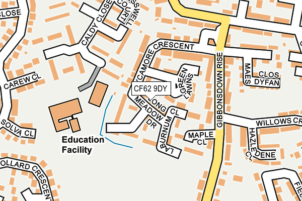 CF62 9DY map - OS OpenMap – Local (Ordnance Survey)