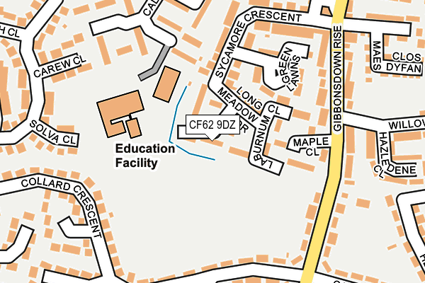 CF62 9DZ map - OS OpenMap – Local (Ordnance Survey)