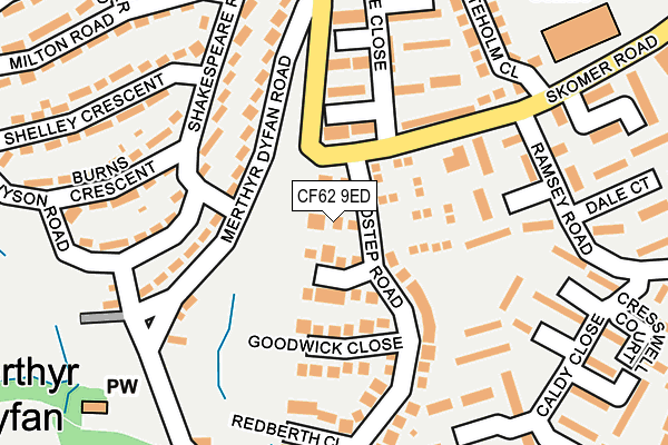 CF62 9ED map - OS OpenMap – Local (Ordnance Survey)