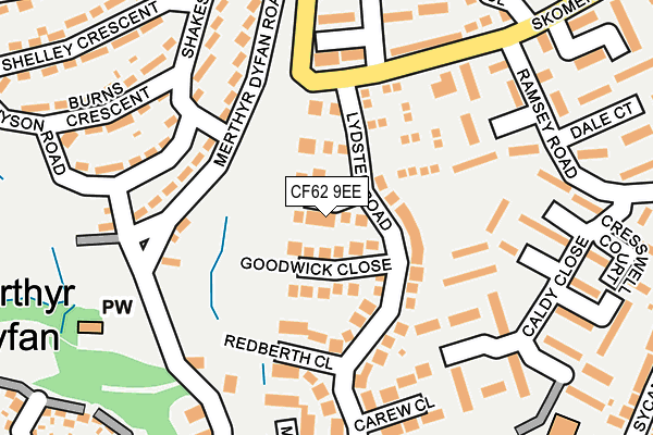 CF62 9EE map - OS OpenMap – Local (Ordnance Survey)