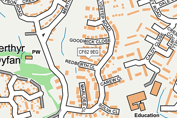 CF62 9EG map - OS OpenMap – Local (Ordnance Survey)