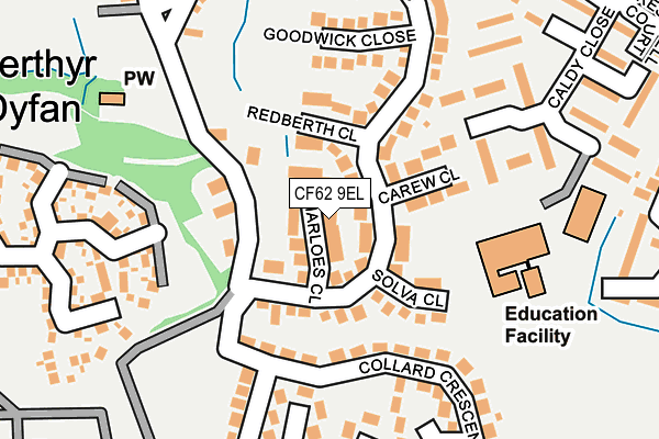 CF62 9EL map - OS OpenMap – Local (Ordnance Survey)