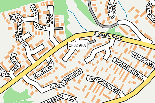 CF62 9HA map - OS OpenMap – Local (Ordnance Survey)