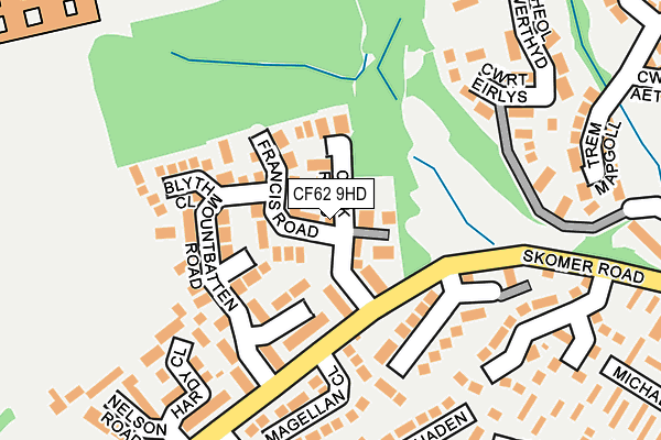 CF62 9HD map - OS OpenMap – Local (Ordnance Survey)