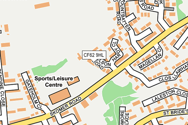 CF62 9HL map - OS OpenMap – Local (Ordnance Survey)