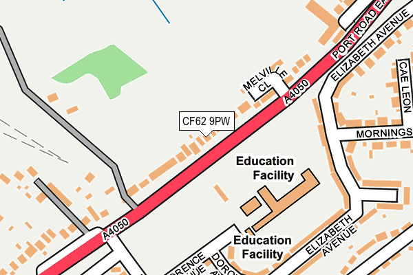 CF62 9PW map - OS OpenMap – Local (Ordnance Survey)